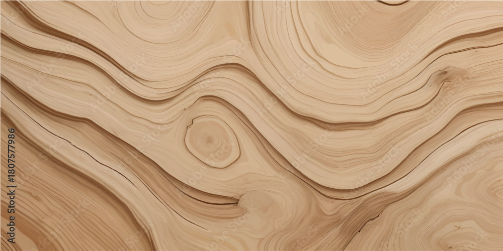 Fototapeta premium Modern Abstract Light Wood Carved Texture with Deep Smooth Waves for Stylish Decor and Contemporary Layouts