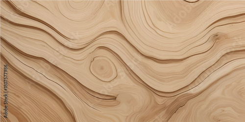 Modern Abstract Light Wood Carved Texture with Deep Smooth Waves for Stylish Decor and Contemporary Layouts