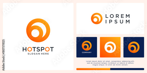 Hotspot signal logo design template global