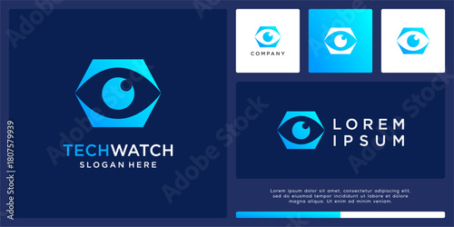 Tech watch logo design abstract eye