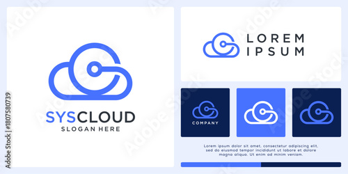 System cloud logo design template