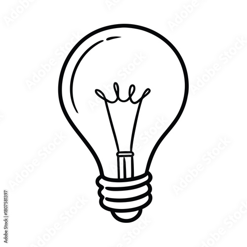 Glowing electric light bulb icon isolated symbolizes bright idea, inspiration, and innovation using technology