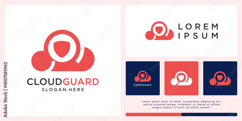 Fototapeta premium Cloud guard logo design template