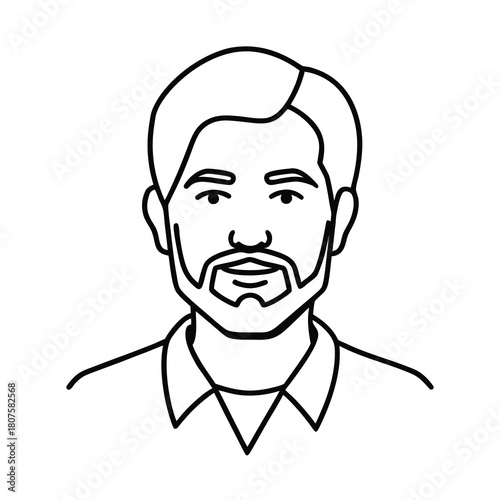 Smiling cartoon vector illustration of a bearded man in a suit