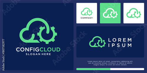 Configuration cloud logo design with gear