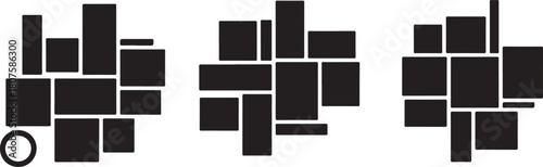 Frame Cluster Silhouette Graphics - picture frame layout, wall decor, interior design, photo arrangement, frame template