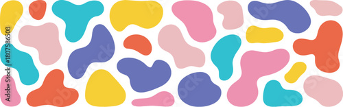 Abstract Liquid Vector Elements - abstract shapes, organic forms, colorful blobs, fluid shapes, modern background, retro colors, 