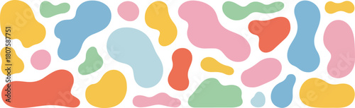 Colorful Abstract Organic Shapes | Muted & Retro Color Blob Pattern