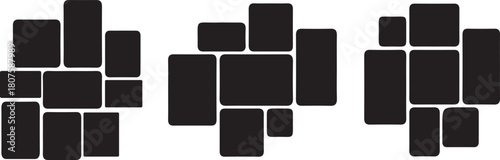 Gallery Wall Frame Set Templates | Vector Photo Composition Icons