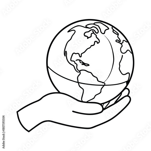 Hand-drawn vector illustration of an abstract human head, brain, and symbol for science, anatomy, and mental health concepts