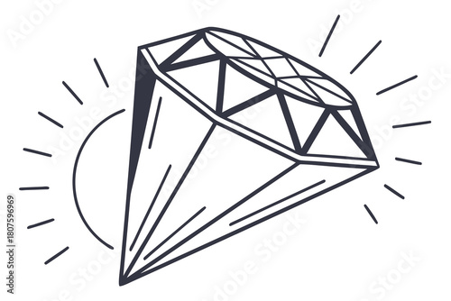 Diamond with radiating light and circular halo jewel