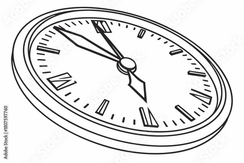 Clock Face with Roman Numeral Markers time dial