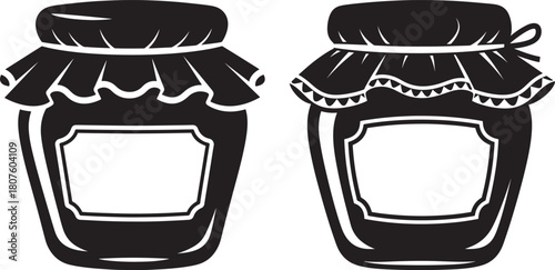 Two jars of jam silhouette