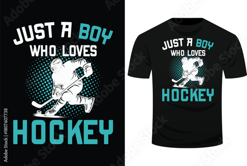 Just a Boy who loves Hockey Player Ice Hockey Kids Boys Svg Design