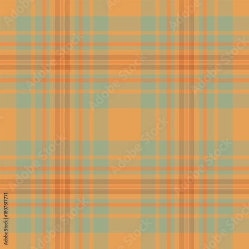 Popular texture textile check, vogue pattern fabric vector. Thanksgiving tartan background seamless plaid in orange and amber colors.