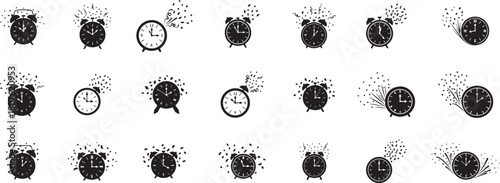 New year's eve countdown clocks with confetti Vector