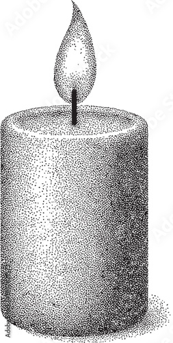 Halftone Candle Illustration