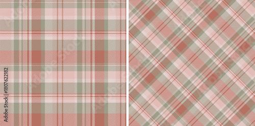 Plaid tartan seamless of fabric background vector with a pattern check textile texture. Set in light colors. Classic wardrobe essentials for timeless style.