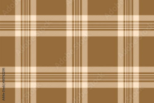 Classic plaid pattern in warm brown and beige hues. A versatile seamless design for textiles, fashion, backgrounds, or graphic projects needing a timeless, refined touch.