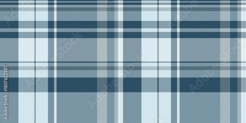 Up plaid fabric background, relief texture pattern vector. Sample tartan seamless textile check in cyan and light colors.