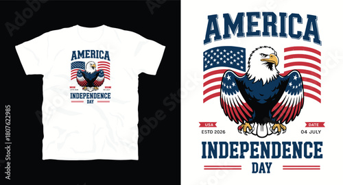 America independence day eagle and flag illustration