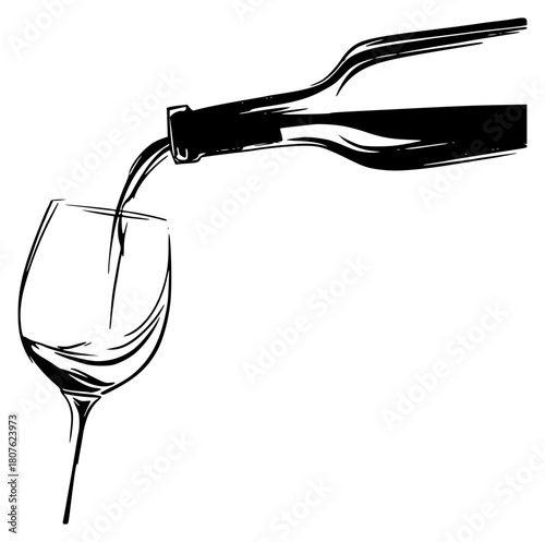 Minimal wine pouring into glass