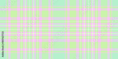 Wear pattern tartan fabric, canvas vector textile seamless. Dining room check texture plaid background in light and green colors.