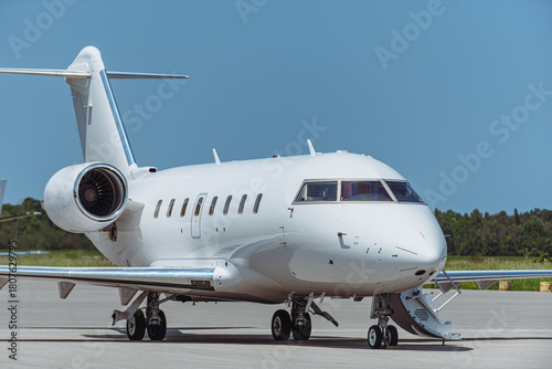 Modern Business Jet with Registration Markings on Tarmac
