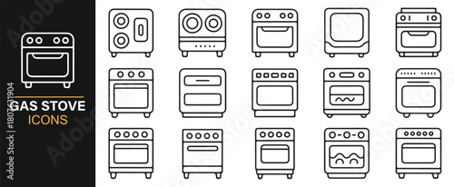 Vector Collection of Domestic Gas Stoves for Kitchen Design