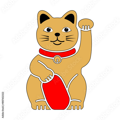 Maneki Neko Clip Art Japanese Lucky Cat Graphic Illustration