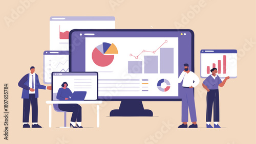 business people working on tablet pc