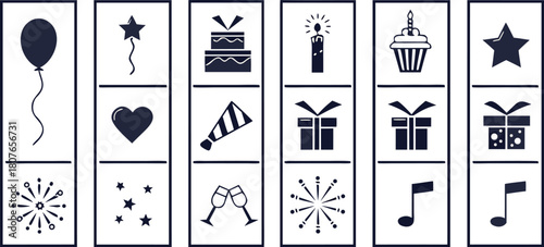 festival and celebration vector icons arranged clean