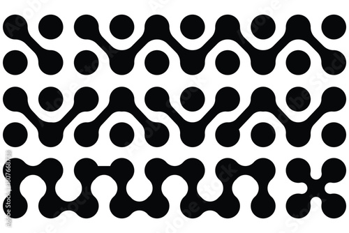 Diagonal metaball connected circles shape. Abstract nerve cell dots or computer nano net . Metaball Set. Vector Connect Circle Shapes. Abstract Geometric Dots.