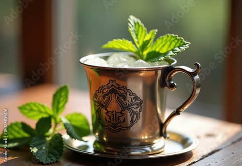 Classic Mint Julep Served in Silver Cup Elegant Refreshing Southern Heritage