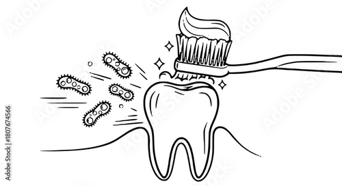 Effective toothbrush fighting germs and plaque for healthy teeth and gums today