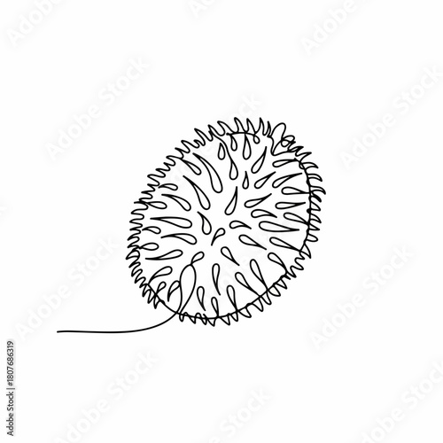 Minimalist One Line Drawing Pufferfish Marine Animal Sea Life Illustration