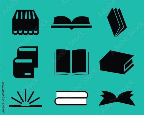 Black vector book icon design