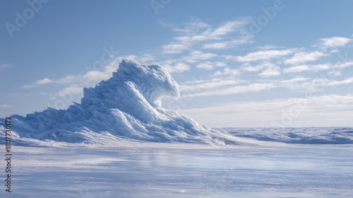Wallpaper Mural Majestic ice formation resembling wave in arctic landscape under clear blue sky Torontodigital.ca