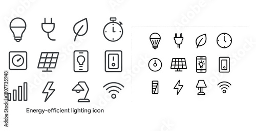 Eco-friendly technology symbols for energy efficiency and sustainability