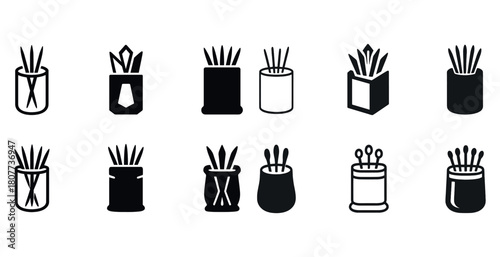 Collection of black and white incense stick holders in various designs