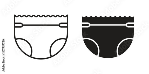 diaper icon on white background. Stock vector icon