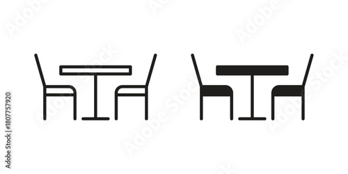 Dinner table icon on white background. Stock vector icon