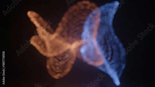 Wallpaper Mural Abstract digital art of flowing particles with orange and blue colors. Torontodigital.ca