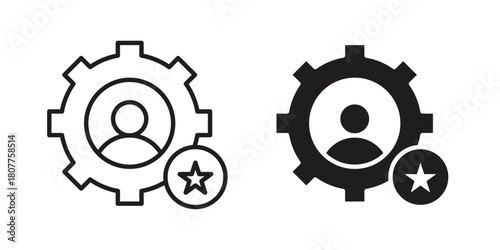 Employee skills icon on white background. Stock vector icon