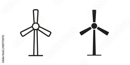 Eolic energy icon on white background. Stock vector icon
