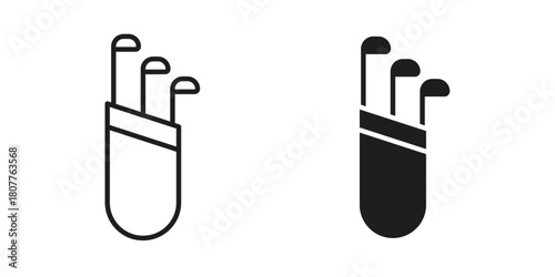 Golf bag icon on white background. Stock vector icon