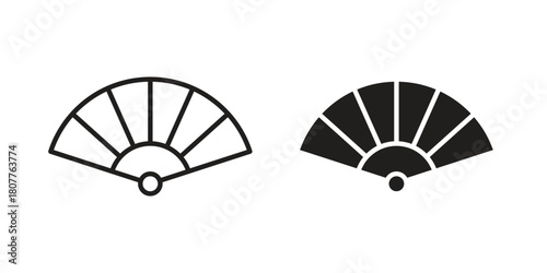 Hand fan icon on white background. Stock vector icon