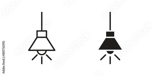 Hanging light icon on white background. Stock vector icon