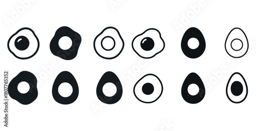 Minimalistic black and white abstract egg shapes pattern