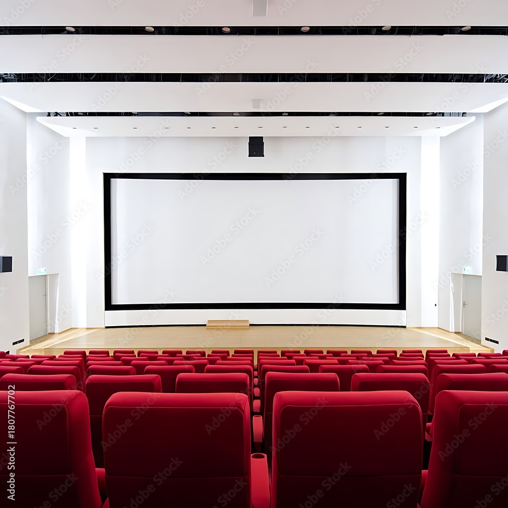 Fototapeta premium Ultra-clean Studio Theater Empty Projection Wall
